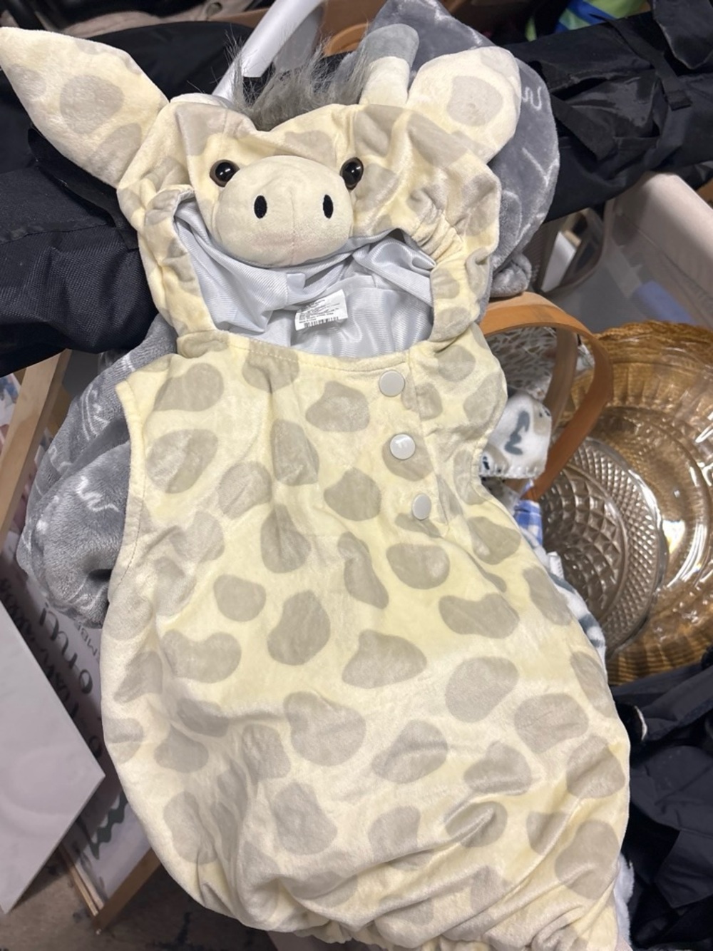 Giraffe Hooded Kids Costume - Cream & Tan